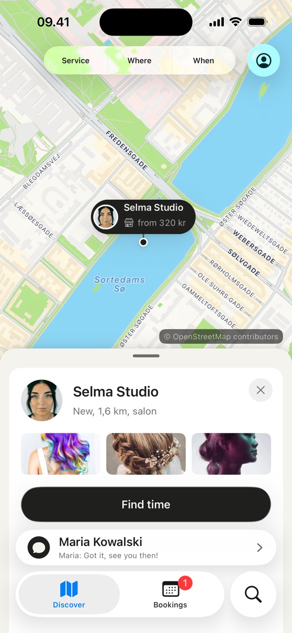 The map with a klipper's card
