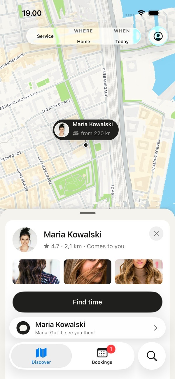 Maria's card: she comes to you