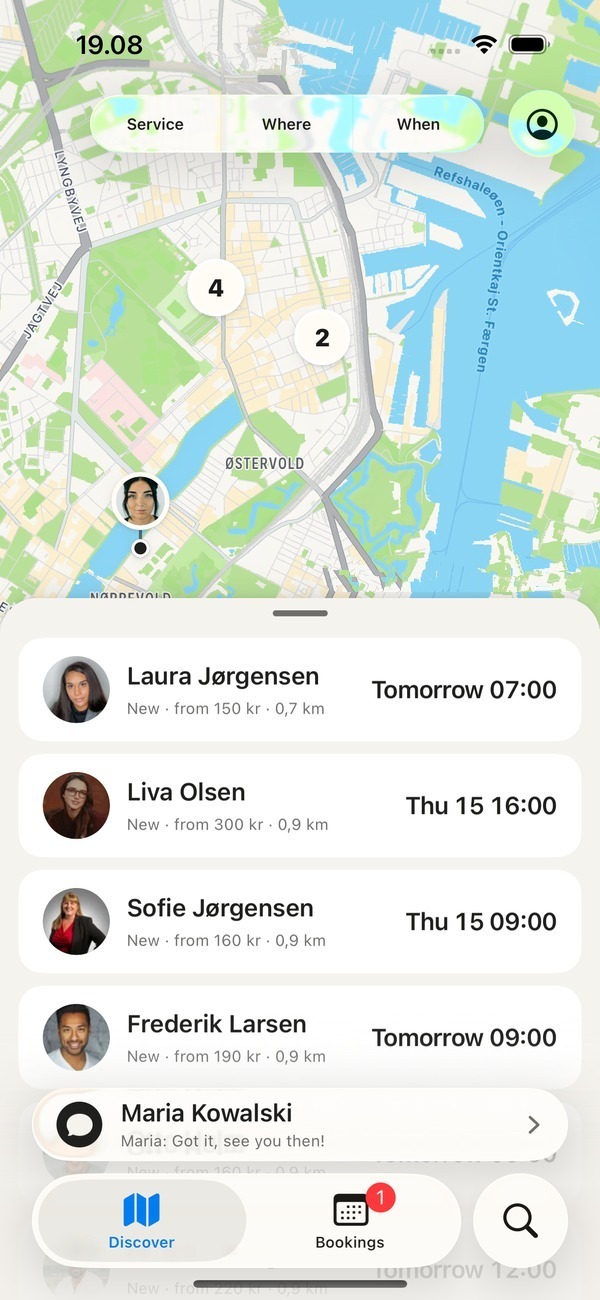 The map with klippers near you
