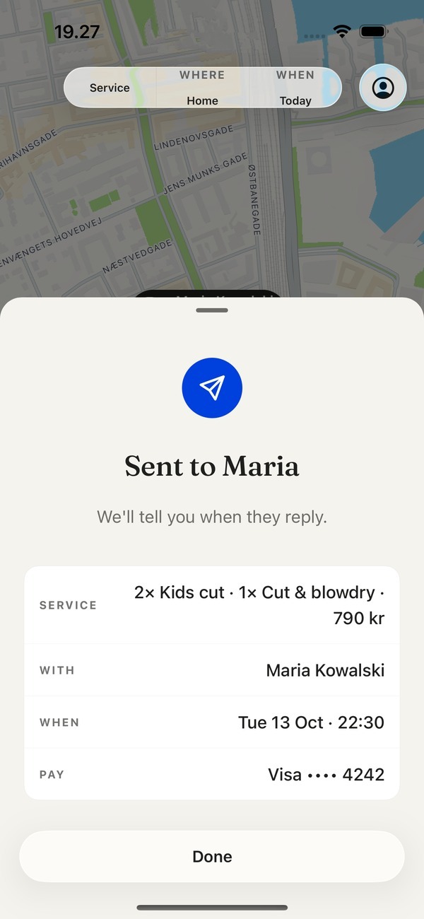 Sent to Maria